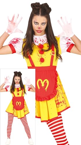 FIESTAS GUIRCA Fräulein McKiller Halloween Kostüm Damen – Killer Clown mit Rot Gelbem Kleid – Halloween Kostüm Dame XL 44-46 FIESTAS GUIRCA Fräulein McKiller Halloween Kostüm Damen – Killer Clown mit Rot Gelbem Kleid – Halloween Kostüm Dame XL 44-46 von FIESTAS GUIRCA