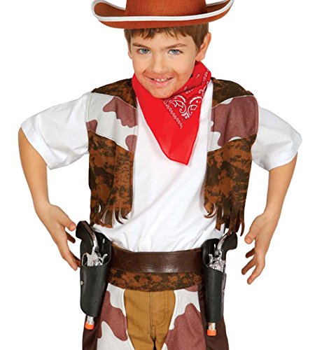 FIESTAS GUIRCA | Doppelter Pistolenhalter mit 2 Spielzeugpistolen - Zubehör für Cowboy Kostüm aus dem Wilden Westen für Kinder - Ideal für Kostümpartys und Karneval - Schwarz von FIESTAS GUIRCA