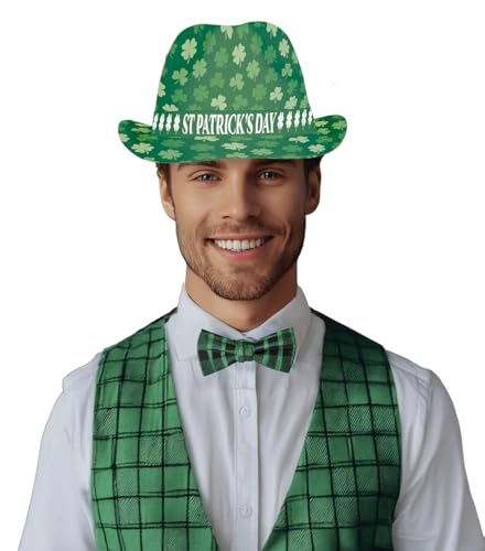 FIESTAS GUIRCA | Gangsterhut St. Patrick (Erwachsene Unisex) - Partyhut für St. Patrick's Day, Karneval und Themenpartys - Kostümzubehör für Erwachsene - Mehrfarbig von FIESTAS GUIRCA