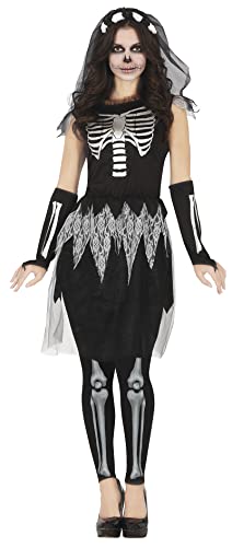 FIESTAS GUIRCA Geister Skelett Kostüm – Halloween Kostüm Erwachsene Damen Größe 40-42 L von FIESTAS GUIRCA