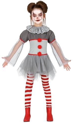 FIESTAS GUIRCA Generique - Psychopathisches Clown-Kostüm für Mädchen, 7-9 Jahre (125-135 cm) von FIESTAS GUIRCA
