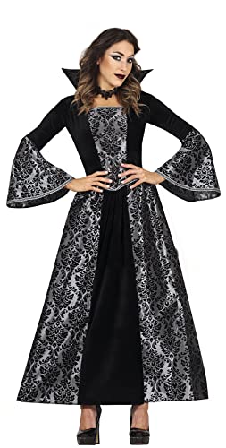 FIESTAS GUIRCA Glamouröse Vampirin Kostüm – Vampir Gräfin Silbern Schwarzes Kleid Halloween Kostüm Erwachsene Damen Größe 36-38 M FIESTAS GUIRCA Glamouröse Vampirin Kostüm – Vampir Gräfin Silbern Schwarzes Kleid Halloween Kostüm Erwachsene Damen Größe 36-38 M von FIESTAS GUIRCA