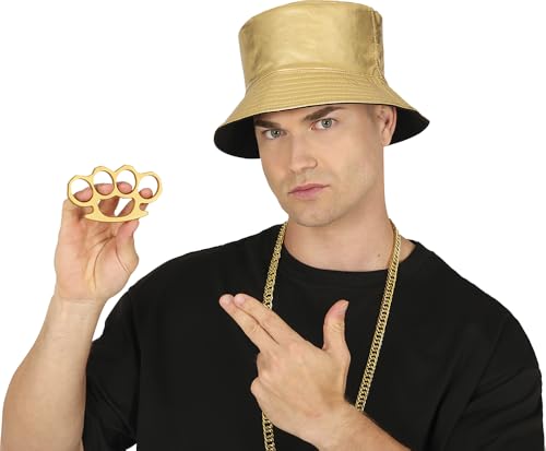 FIESTAS GUIRCA | Goldener Schlagring Spielzeug - Kostümzubehör für 80er Jahre und Rap Partys - Ideal für Halloween, Karneval und Feiern - Unisex für Erwachsene - Gold von FIESTAS GUIRCA