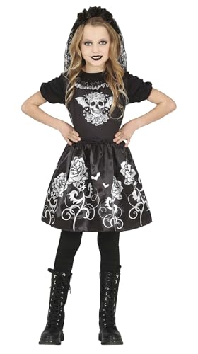 FIESTAS GUIRCA Gothic Ballerina Halloween Kostüm Kinder – Schwarzes Kleid mit Gothic Aufdruck – Kostüm Kinder Halloween Mädchen 3-4 Jahre von FIESTAS GUIRCA