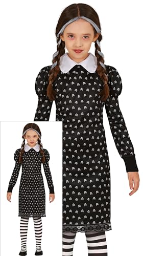 FIESTAS GUIRCA Gothic Familien Mädchen Kostüm – Elegantes schwarzes Kleid – Halloween Kinder Kostüm für Mädchen von 5-6 Jahren von FIESTAS GUIRCA