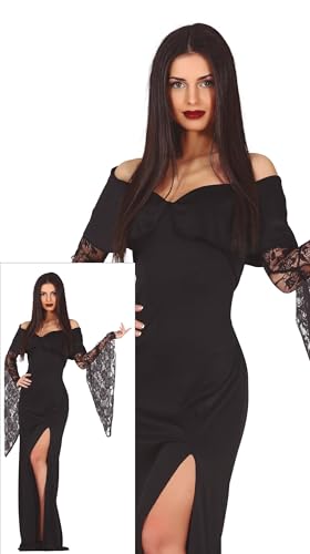 FIESTAS GUIRCA Gothic Lady - elegantes langes schwarzes Kleid Gothik Familie Kostüm Erwachsene Damen Größe L 40-42 von FIESTAS GUIRCA