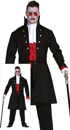 FIESTAS GUIRCA Gothic Vampir Halloween Kostüm Herren – Rotes Vampirkostüm – Kostüm Herren Halloween 52 – 54 (L) von FIESTAS GUIRCA