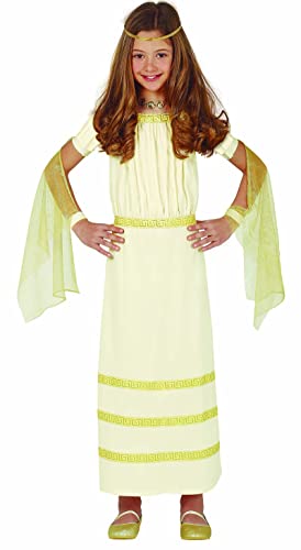 Fiestas GUiRCA Griechische u. Römische Göttin - Weißes Mädchen Kostüm mit goldenen Verzierungen Alter 5-6 Jahre - für Karneval/Fasching oder Themen Party von Fiestas GUiRCA