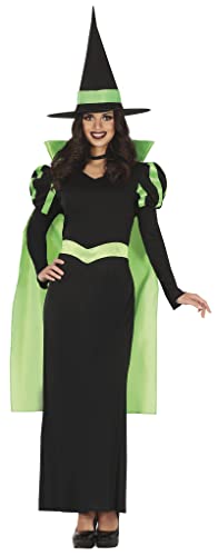 FIESTAS GUIRCA Grüne Hexe Kostüm – Hexenkostüm Langes schwarzes Kleid mit Umhang und Hexenhut Halloween Kostüm Erwachsene Damen Größe 34-36 S FIESTAS GUIRCA Grüne Hexe Kostüm – Hexenkostüm Langes schwarzes Kleid mit Umhang und Hexenhut Halloween Kostüm Erwachsene Damen Größe 34-36 S von FIESTAS GUIRCA