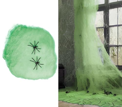 FIESTAS GUIRCA | Grüne Spinnweben (100 g) - Halloween- und Kostümfest-Dekoration - Tiere und Insekten - Ideal für Feiern und Events - Grün von FIESTAS GUIRCA
