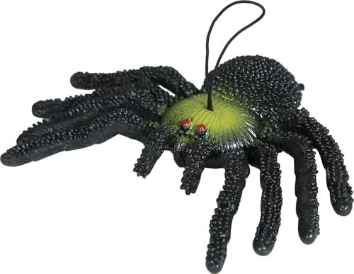 FIESTAS GUIRCA | Gummi Spinne (14 cm) - Halloween Dekoration für Kostümpartys, Tiere und Insekten - Ideal für gruselige Feiern und schaurige Atmosphären - Schwarz von FIESTAS GUIRCA