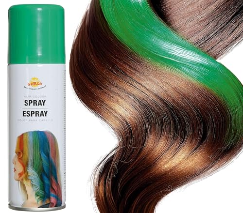 FIESTAS GUIRCA | Haarspray Grün (125ml) - Spray-Make up für Halloween, Geburtstagsfeiern, Silvester und Feiern - Kostümzubehör für Erwachsene und Kinder - Grün von FIESTAS GUIRCA