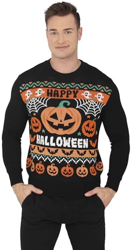 FIESTAS GUIRCA | Halloween Kürbis Pulli aus Baumwolle für ein Halloween Kostüm Herren (52-54/L) - Cooler Halloween Pullover Kostüm Herren Halloween - Farbe Orange von FIESTAS GUIRCA