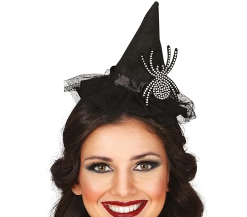 FIESTAS GUIRCA | Hexenhut Haarreif mit Spinne (Einheitsgröße) - Zubehör für Hexenkostüm für Halloween und Kostümpartys - Ideal für Erwachsene - Schwarz von FIESTAS GUIRCA