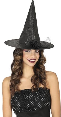 FIESTAS GUIRCA | Hexenhut in Lederoptik mit Blume - Hut für Hexenkostüm an Halloween und Kostümpartys - Ideales Accessoire für Frauen - Schwarz FIESTAS GUIRCA | Hexenhut in Lederoptik mit Blume - Hut für Hexenkostüm an Halloween und Kostümpartys - Ideales Accessoire für Frauen - Schwarz von FIESTAS GUIRCA