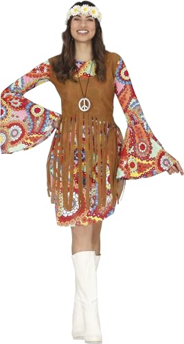 FIESTAS GUIRCA Hippie Buntes Damen-Kostüm, 70er-Jahre, Flower Power, 60er-Jahre, Größe S von FIESTAS GUIRCA