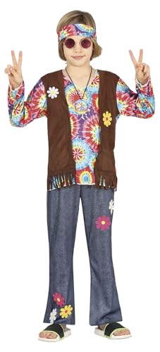 FIESTAS GUIRCA Hippie Kostüm Jungen – 70er Jahre Outfit mit Hippie–Stirnband, buntem Batik–Oberteil, Weste und Hose für Jungen von 7-9 Jahren FIESTAS GUIRCA Hippie Kostüm Jungen – 70er Jahre Outfit mit Hippie–Stirnband, buntem Batik–Oberteil, Weste und Hose für Jungen von 7-9 Jahren von FIESTAS GUIRCA