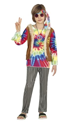 FIESTAS GUIRCA Hippie Kostüm Jungen – 70er Jahre Outfit mit buntem Batik Oberteil, Weste und Hose für Jungen von 10-12 Jahren FIESTAS GUIRCA Hippie Kostüm Jungen – 70er Jahre Outfit mit buntem Batik Oberteil, Weste und Hose für Jungen von 10-12 Jahren von FIESTAS GUIRCA