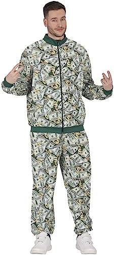 FIESTAS GUIRCA Hot Shot Dollar Bills 90er Trainingsanzug – Kostüm Herren Trainingsanzug, Retro Trainingsanzug Bad Taste Party – Asi Trainingsanzug 80er Jahre Herren Größe M 48-50 FIESTAS GUIRCA Hot Shot Dollar Bills 90er Trainingsanzug – Kostüm Herren Trainingsanzug, Retro Trainingsanzug Bad Taste Party – Asi Trainingsanzug 80er Jahre Herren Größe M 48-50 von FIESTAS GUIRCA