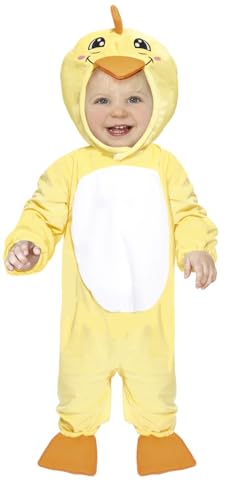 FIESTAS GUIRCA Hübsches Entlein Baby Kostüm – Gelber Enten Overall mit Kapuze Tierkostüm für Babys von 18-24 Monaten von FIESTAS GUIRCA