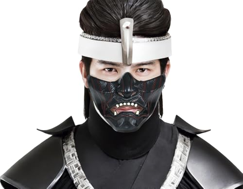 FIESTAS GUIRCA | Japanische Halbmaske (Einheitsgröße) - Ninja Kostümzubehör für Halloween und Anime Themenpartys - Schwarz von FIESTAS GUIRCA