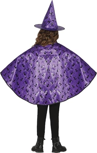 FIESTAS GUIRCA | Kinder Hexen Kostüm Set (50 cm) - Umhang und Hut für Halloween und Hexenpartys - Ideales Zubehör für Jungen und Mädchen - Lila von FIESTAS GUIRCA