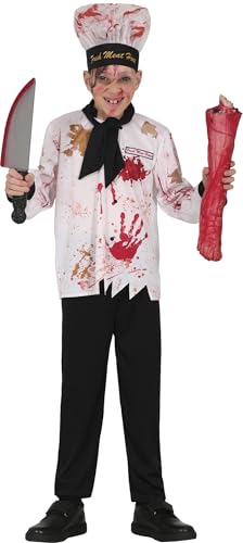 FIESTAS GUIRCA | Kinder-Kostüm Chef Kannibale (10-12 Jahre) - Hut und Hose - Kochkostüme für Halloween, Karneval und Kostümfeste - Ideal für Kinder - Weiß und Schwarz von FIESTAS GUIRCA