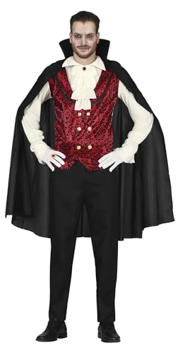 FIESTAS GUIRCA Klassischer Vampir - Komplettes Kostüm in Rot und Schwarz mit Umhang Kostüm Erwachsene Herren Größe M 48-50 FIESTAS GUIRCA Klassischer Vampir - Komplettes Kostüm in Rot und Schwarz mit Umhang Kostüm Erwachsene Herren Größe M 48-50 von FIESTAS GUIRCA
