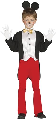 FIESTAS GUIRCA | Kleine Maus Kostüm für Kinder (5-6 Jahre) - Jacke, Haarreif, Hose und Brustlatz - Tierkostüme für Halloween, Karneval und Kostümpartys - Ideal für Kinder - Schwarz und Rot von FIESTAS GUIRCA