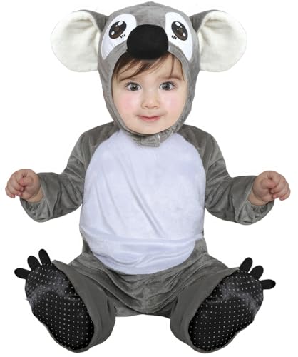 FIESTAS GUIRCA | Koala Baby Kostüm (12-18 Monate) - Kapuze, Overall und Füße - Tierkostüme für Halloween, Karneval und Kostümpartys - Ideal für Unisex-Babys - Grau und Weiß von FIESTAS GUIRCA