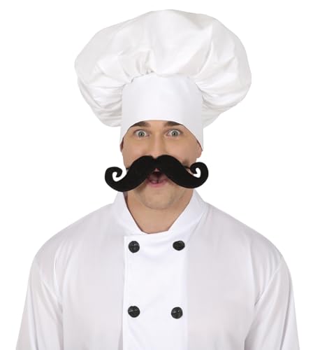 FIESTAS GUIRCA | Kochmütze für Erwachsene Unisex (Einheitsgröße) - Kostümzubehör für Kochpartys und Themen-Events - Ideal für Halloween und Karneval - Stoffmütze - Weiß von FIESTAS GUIRCA