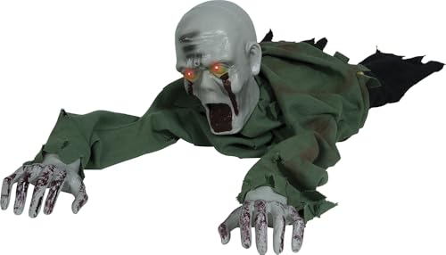 FIESTAS GUIRCA | Kriechender Zombie mit Licht, Ton und Bewegung (110 cm) - Halloween Dekoration für Partys und Feiern - Ideal für gruselige Umgebungen und Schreckensszenarien von FIESTAS GUIRCA