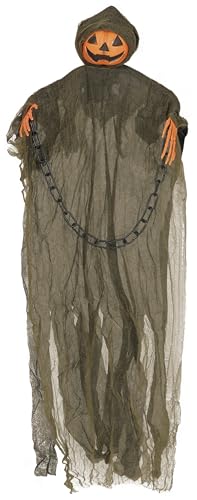 FIESTAS GUIRCA | Kürbis Geist Hängefigur (98 cm) - Halloween Dekoration für Partys und Feiern - Ideal für gruselige Umgebungen und Schreckensszenarien mit Geistern - Grau von FIESTAS GUIRCA