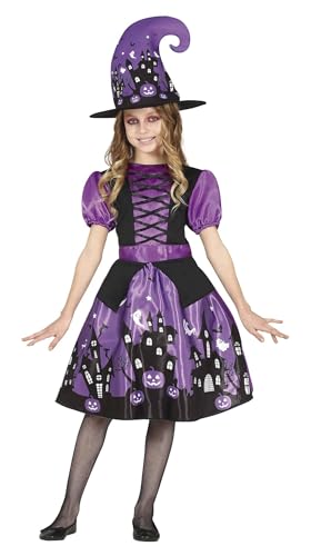 FIESTAS GUIRCA Lila Hexenkostüm - Kleid mit hübschem Halloween Druckmuster und Hexenhut für Mädchen 3-4 Jahre FIESTAS GUIRCA Lila Hexenkostüm - Kleid mit hübschem Halloween Druckmuster und Hexenhut für Mädchen 3-4 Jahre von FIESTAS GUIRCA