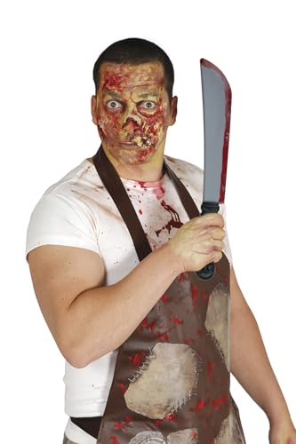 FIESTAS GUIRCA | Machete (41 cm) - Kostüm Zubehör für Halloween, Cosplay und Horrorfilm Partys - Killer Messer mit Blut ideal für Horrorfilm Charaktere - Spielzeug Waffe Grau von FIESTAS GUIRCA