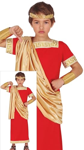 FIESTAS GUIRCA Mächtiger Römischer Kaiser Faschings Kostüm Kinder Jungen – Römische Toga Augustus in Rot Gold – Griechischer Gott Karneval Kinder Kostüm Jungen 5-6 Jahre FIESTAS GUIRCA Mächtiger Römischer Kaiser Faschings Kostüm Kinder Jungen – Römische Toga Augustus in Rot Gold – Griechischer Gott Karneval Kinder Kostüm Jungen 5-6 Jahre von FIESTAS GUIRCA