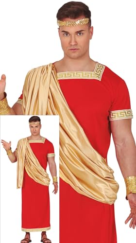 FIESTAS GUIRCA Mächtiger Römischer Kaiser Karneval Kostüm Herren – Cäsar Augustus Römische Toga in Rot & Gold – Grieche der Antike Herren Kostüm Karneval Fasching Größe M FIESTAS GUIRCA Mächtiger Römischer Kaiser Karneval Kostüm Herren – Cäsar Augustus Römische Toga in Rot & Gold – Grieche der Antike Herren Kostüm Karneval Fasching Größe M von FIESTAS GUIRCA