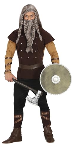 FIESTAS GUIRCA Mächtiger Wikinger Kostüm – Mutiger barbarischer Krieger für Karneval Fasching Herren Größe M 48-50 von FIESTAS GUIRCA