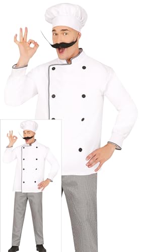 FIESTAS GUIRCA Maestro Chef Karneval Kostüm Herren – Komplettes Chefkoch Kostüm mit Kochmütze, Jacke und Hose – Koch Herren Kostüm Karneval Fasching Größe M FIESTAS GUIRCA Maestro Chef Karneval Kostüm Herren – Komplettes Chefkoch Kostüm mit Kochmütze, Jacke und Hose – Koch Herren Kostüm Karneval Fasching Größe M von FIESTAS GUIRCA