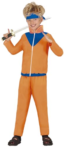 FIESTAS GUIRCA Manga Ninja Cosplay Kostüm Jungen – Japanischer Anime Krieger mit Orangefarbenem und Blauem Karate Anzug für Jungen von 10-12 Jahren FIESTAS GUIRCA Manga Ninja Cosplay Kostüm Jungen – Japanischer Anime Krieger mit Orangefarbenem und Blauem Karate Anzug für Jungen von 10-12 Jahren von FIESTAS GUIRCA
