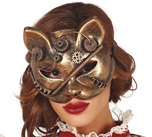 FIESTAS GUIRCA Maske Katze Steampunk PVC von FIESTAS GUIRCA