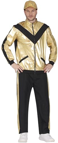 FIESTAS GUIRCA Metallic Gold 80er Trainingsanzug Herren – Glänzender Hip-Hop 90er Trainingsanzug, Kostüm Herren Trainingsanzug, Retro Trainingsanzug Bad Taste Party Gr. M 48-50 FIESTAS GUIRCA Metallic Gold 80er Trainingsanzug Herren – Glänzender Hip-Hop 90er Trainingsanzug, Kostüm Herren Trainingsanzug, Retro Trainingsanzug Bad Taste Party Gr. M 48-50 von FIESTAS GUIRCA