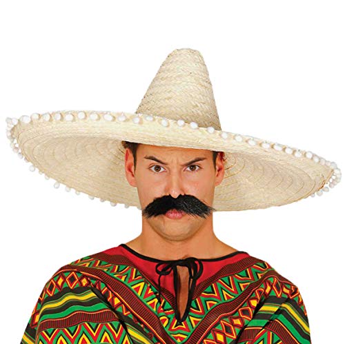 FIESTAS GUIRCA | Mexikanischer Strohhut (60 cm) - Party Zubehör für Sommerfeiern und Graduierungen - Ideal für mexikanische Themen-Events und Kostümpartys - Unisex für Erwachsene - Naturfarben von FIESTAS GUIRCA