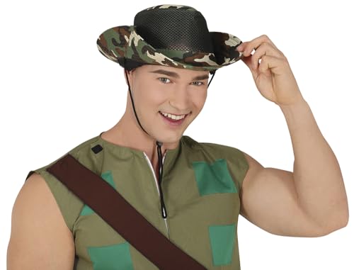 FIESTAS GUIRCA | Camouflage Armee Hut mit Gitter (Einheitsgröße) - Kostümzubehör für Militärpartys und Feiern - Ideal für Erwachsene Unisex - Grün von FIESTAS GUIRCA