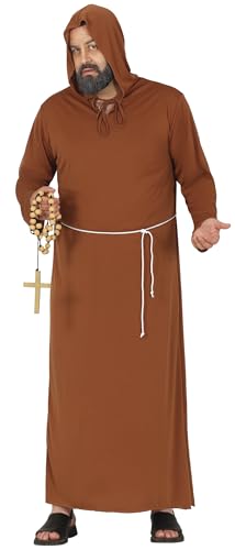 FIESTAS GUIRCA Mönch Kostüm Karneval Herren – Mönch Robe Braun – Faschingskostüm Mönch Herren Größe XL 54-56 von FIESTAS GUIRCA