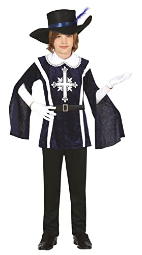 Fiestas GUiRCA Musketier Kostüm Junge – Blaue und Weiße Ritterkleidung mit Hut für Jungen von 7-9 Jahren von Fiestas GUiRCA