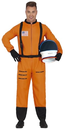 FIESTAS GUIRCA Oranges Astronauten Kostüm Erwachsene – Astronauten Anzug – Astronauten Kostüm Herren Karneval Fasching Größe L 52-54 von FIESTAS GUIRCA