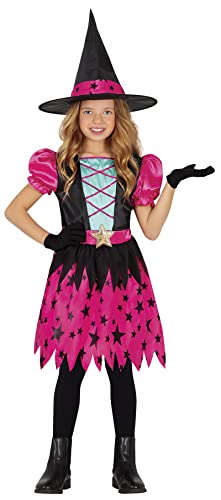 FIESTAS GUIRCA Pinke Sternchen Hexe Kostüm – Hexenkostüm mit Hexenhut – Halloween Kinder Kostüm für Mädchen von 3-4 Jahren von FIESTAS GUIRCA