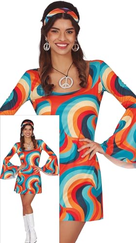 FIESTAS GUIRCA Psychedelic Hippie Karnevalskostüm Damen – 70er Jahre Kurzes Hippie Kleid Outfit mit Hippie Haarband – 60er Jahre Disco Faschingskostüm Erwachsene Damen Größe S FIESTAS GUIRCA Psychedelic Hippie Karnevalskostüm Damen – 70er Jahre Kurzes Hippie Kleid Outfit mit Hippie Haarband – 60er Jahre Disco Faschingskostüm Erwachsene Damen Größe S von FIESTAS GUIRCA