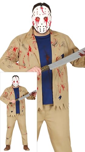 FIESTAS GUIRCA Psycho Killer Herren Kostüm mit Maske, Jackett, Shirt und Hose Größe M 48 – 50 Für Karneval/Fasching, Halloween, Themen Partys FIESTAS GUIRCA Psycho Killer Herren Kostüm mit Maske, Jackett, Shirt und Hose Größe M 48 – 50 Für Karneval/Fasching, Halloween, Themen Partys von FIESTAS GUIRCA